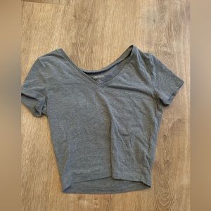 GREY V NECK BABY TEE